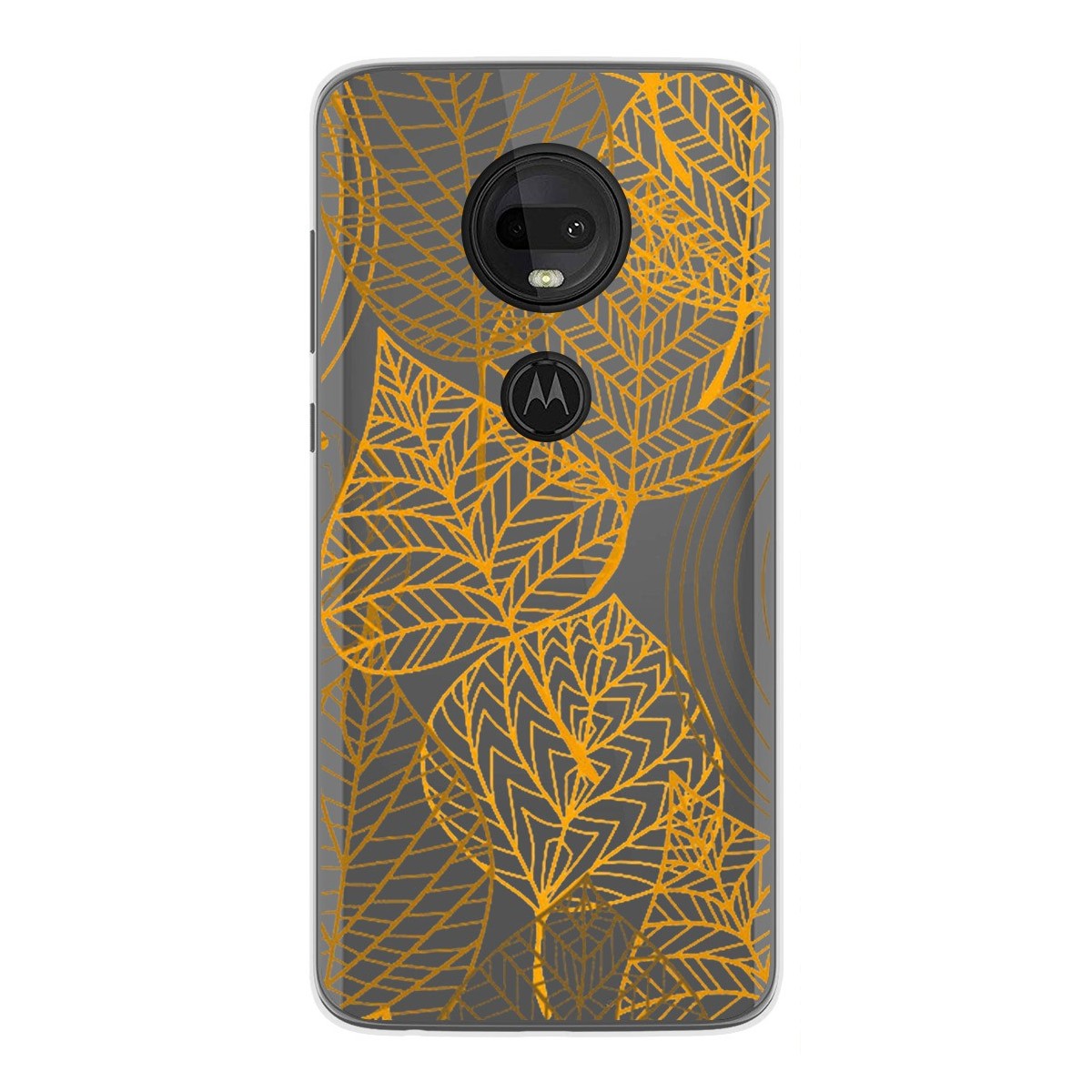 Tumundosmartphone Funda Gel Transparente para Motorola Moto G7 / G7 Plus diseño Hojas Dibujos