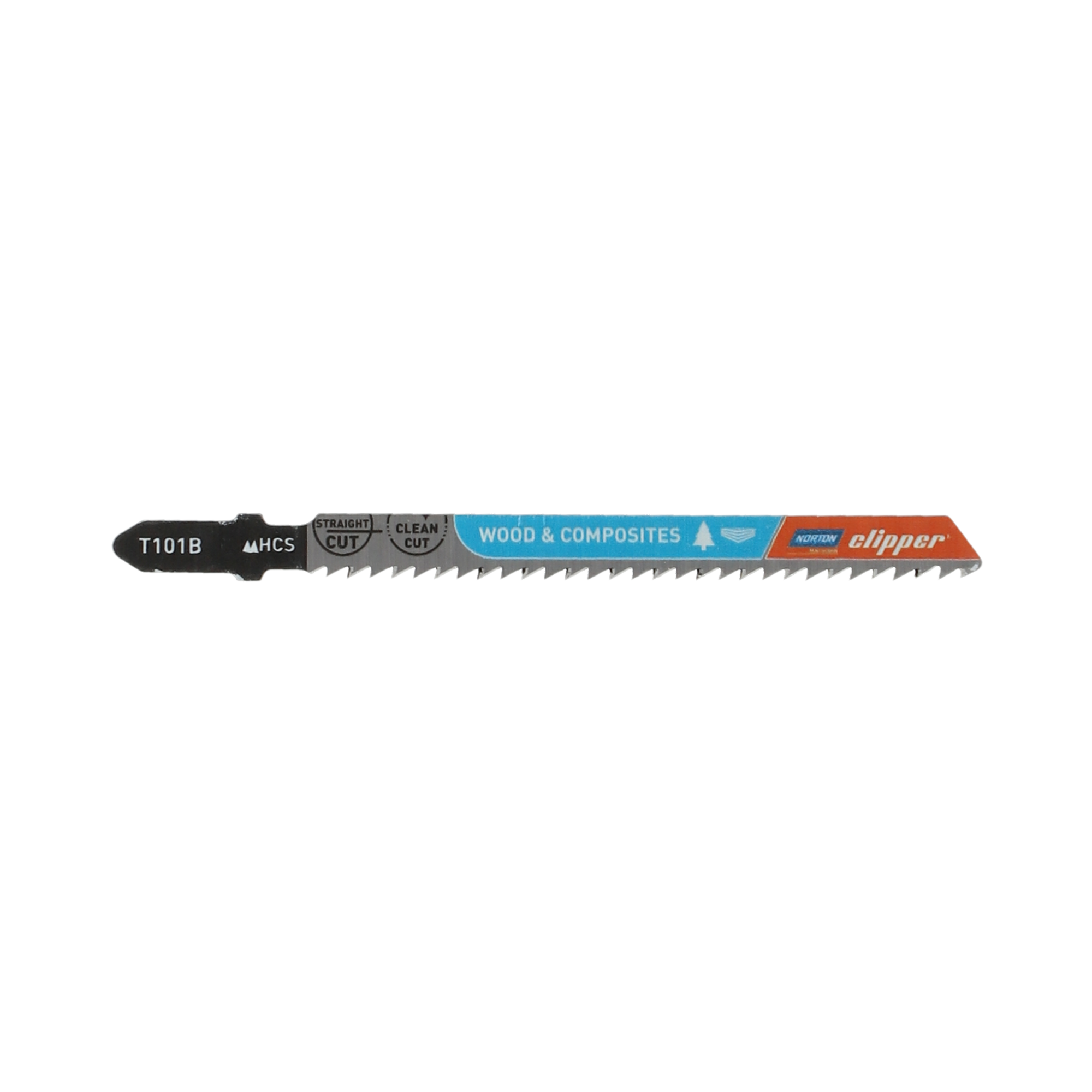 Norton T101B jigsaw blades, pack of 3, for cutting composites and laminates, with 3-year warranty.
