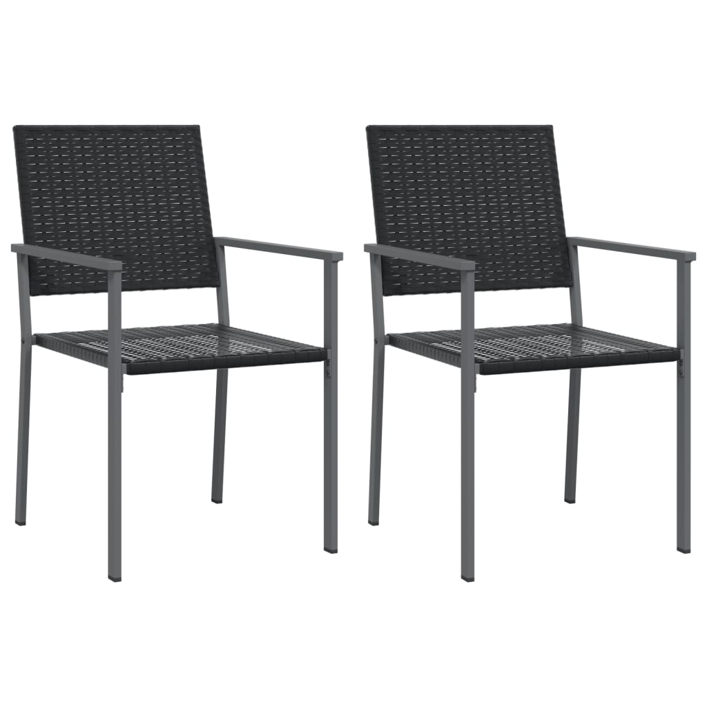 vidaXL Sillas de jardín 2 uds ratán sintético negro 54x62,5x89 cm