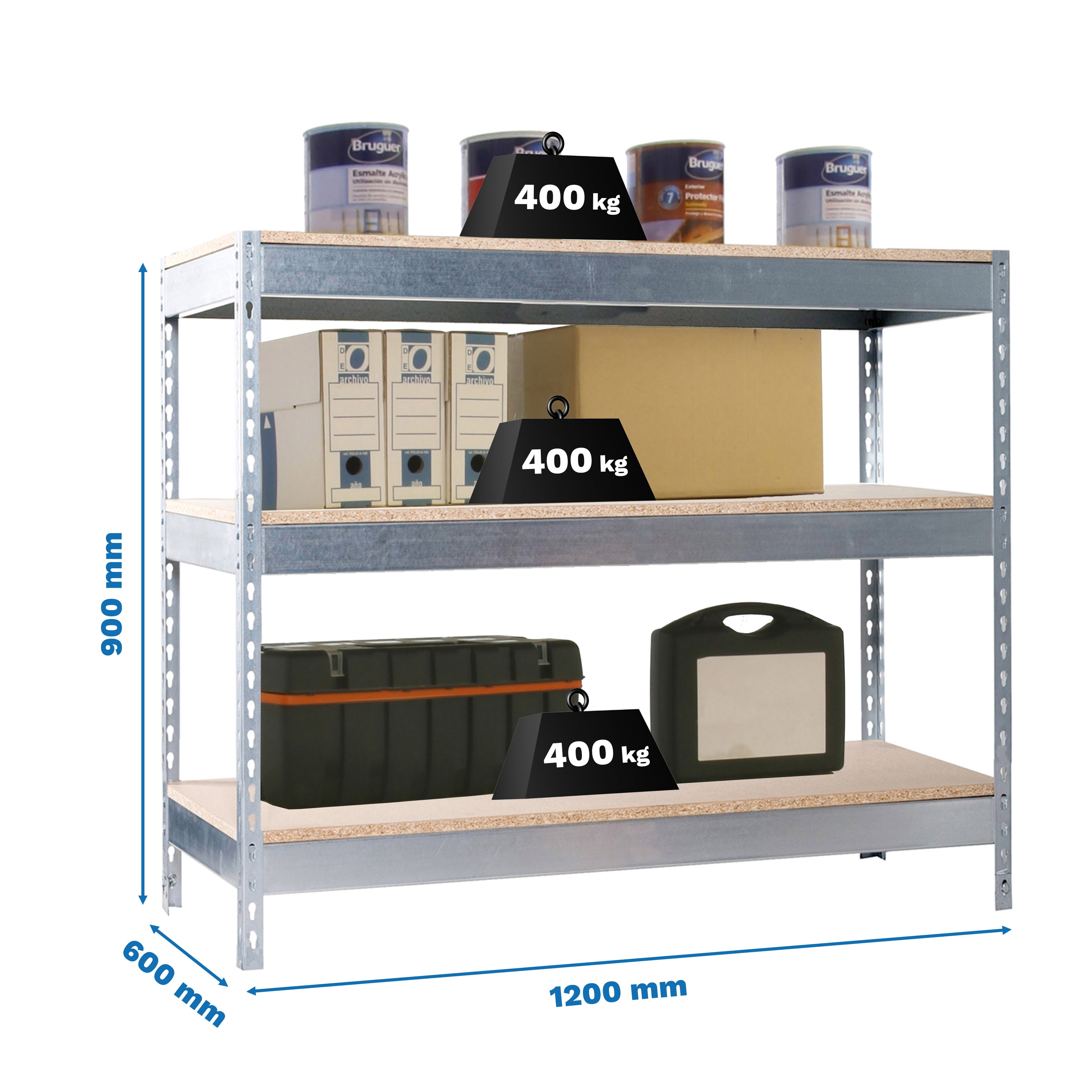 Mesa de Trabajo SIMONRACK Simonwork basic 3 901260-3 galvanizado/madera