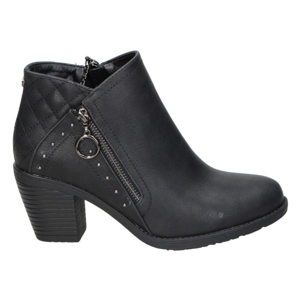 CHK10 | Botines de Tacón CHK10 Kurazo 40 para Mujer – Botines con Tacón en Color Negro – Botín con Cremallera Lateral – Tacón Medio y Cómodo – Versátiles y Combinables – Moda