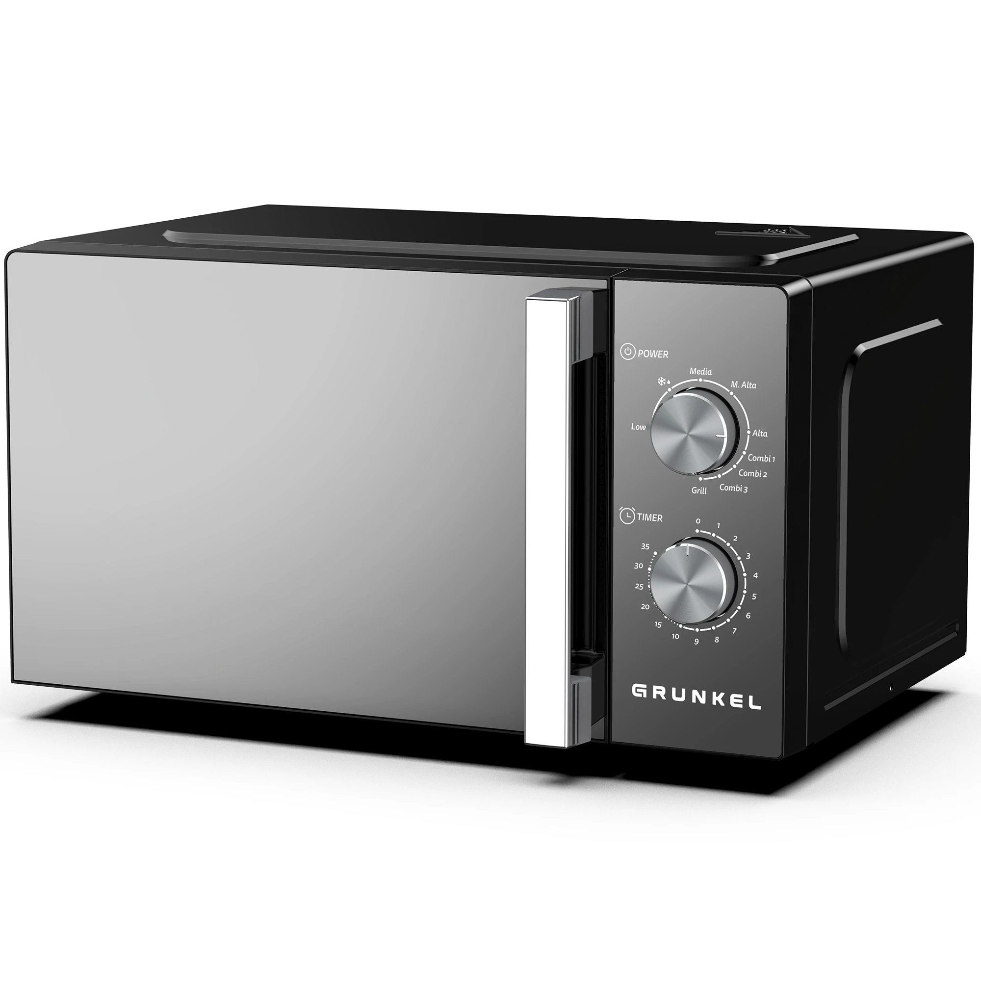 Microondas 20L Grunkel MWG20ESPEJO con Grill 800W Inox / Espejo