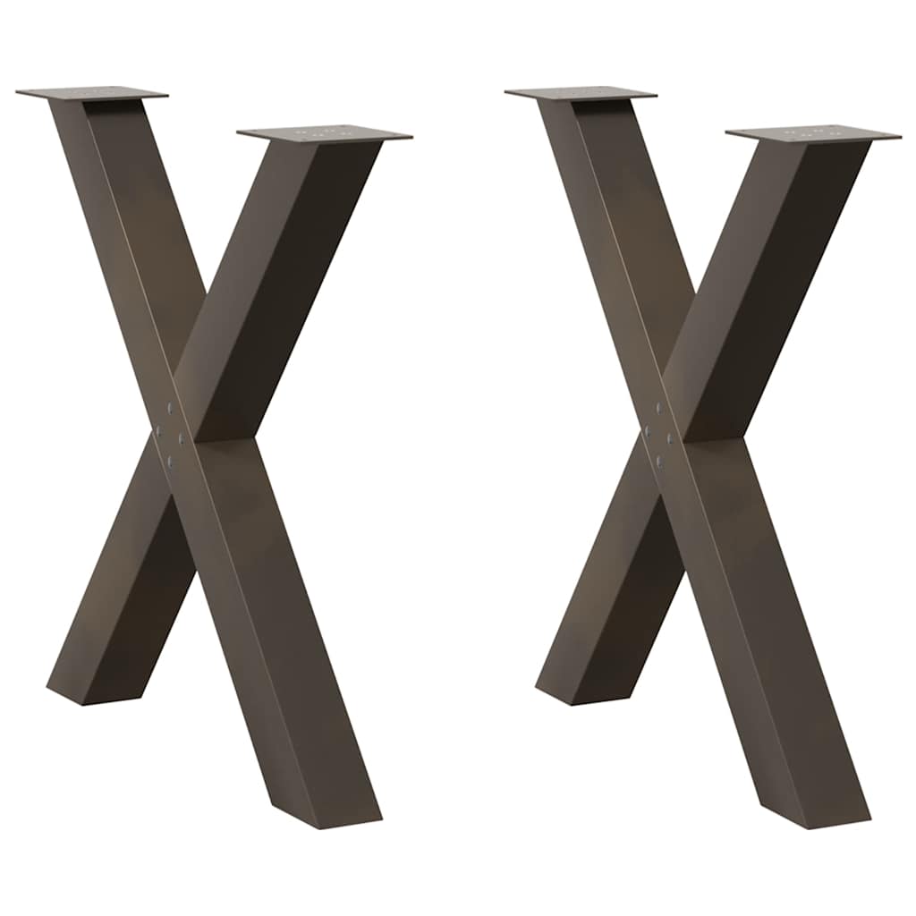 vidaXL Patas para mesa de comedor en forma de X (2 unidades) 80 x (72-73) cm, acero
