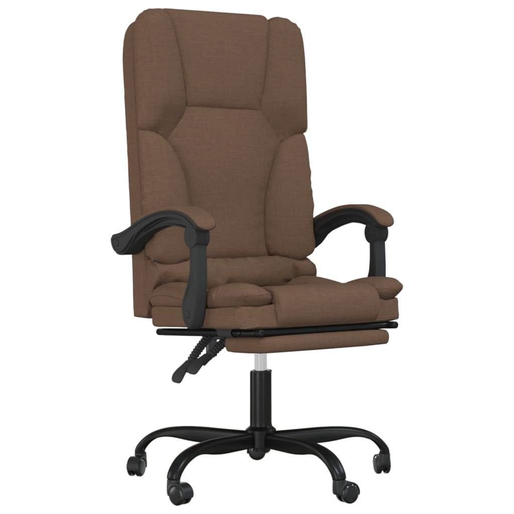 vidaXL Silla de Oficina Reclinable Masaje Asiento Regulable de Escritorio Tela