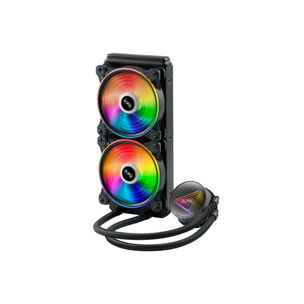 ADATA - Refrigerador líquido LEVANTE X 240 para PC con radiador de 240 mm, dos ventiladores de 12 cm y diseño negro discreto para estabilidad térmica en gaming y renderizado