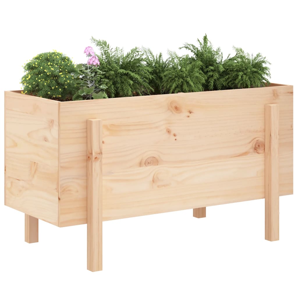 vidaXL Arriate elevado de jardín madera maciza de pino 101x50x57 cm