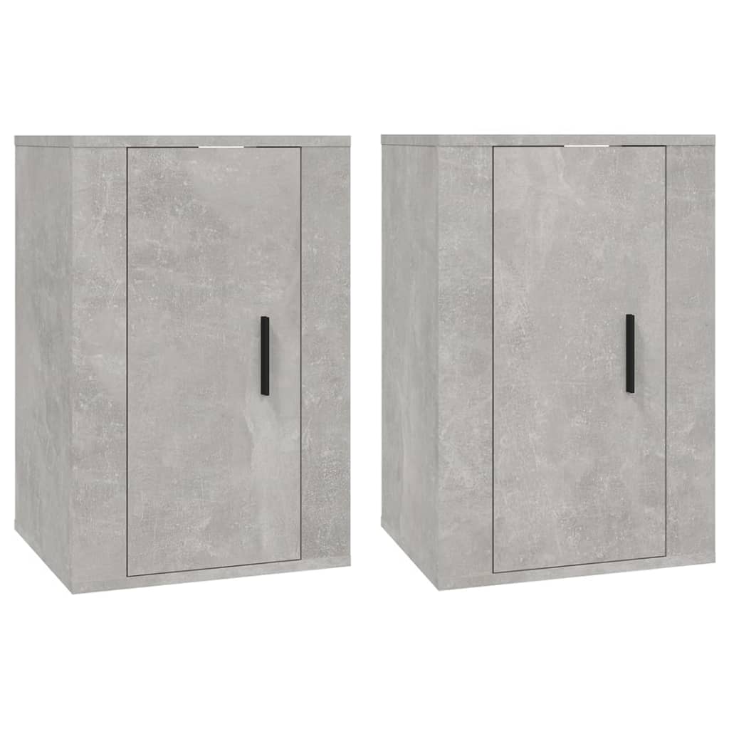 vidaXL Muebles para TV de pared 2 uds gris hormigón 40x34,5x60 cm