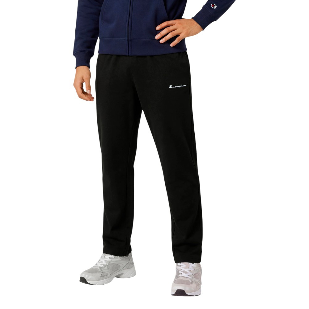 Pantalones Champion Jersey Icons Negro 221805-Kk001 Hombre Con Bajo Recto