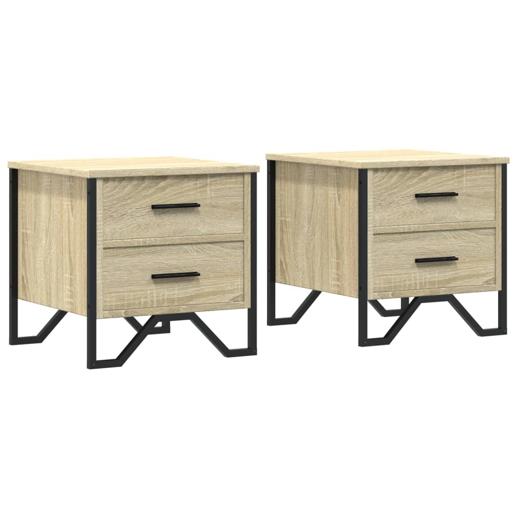 vidaXL Mesitas noche 2 uds madera ingeniería roble Sonoma 40x41x40 cm