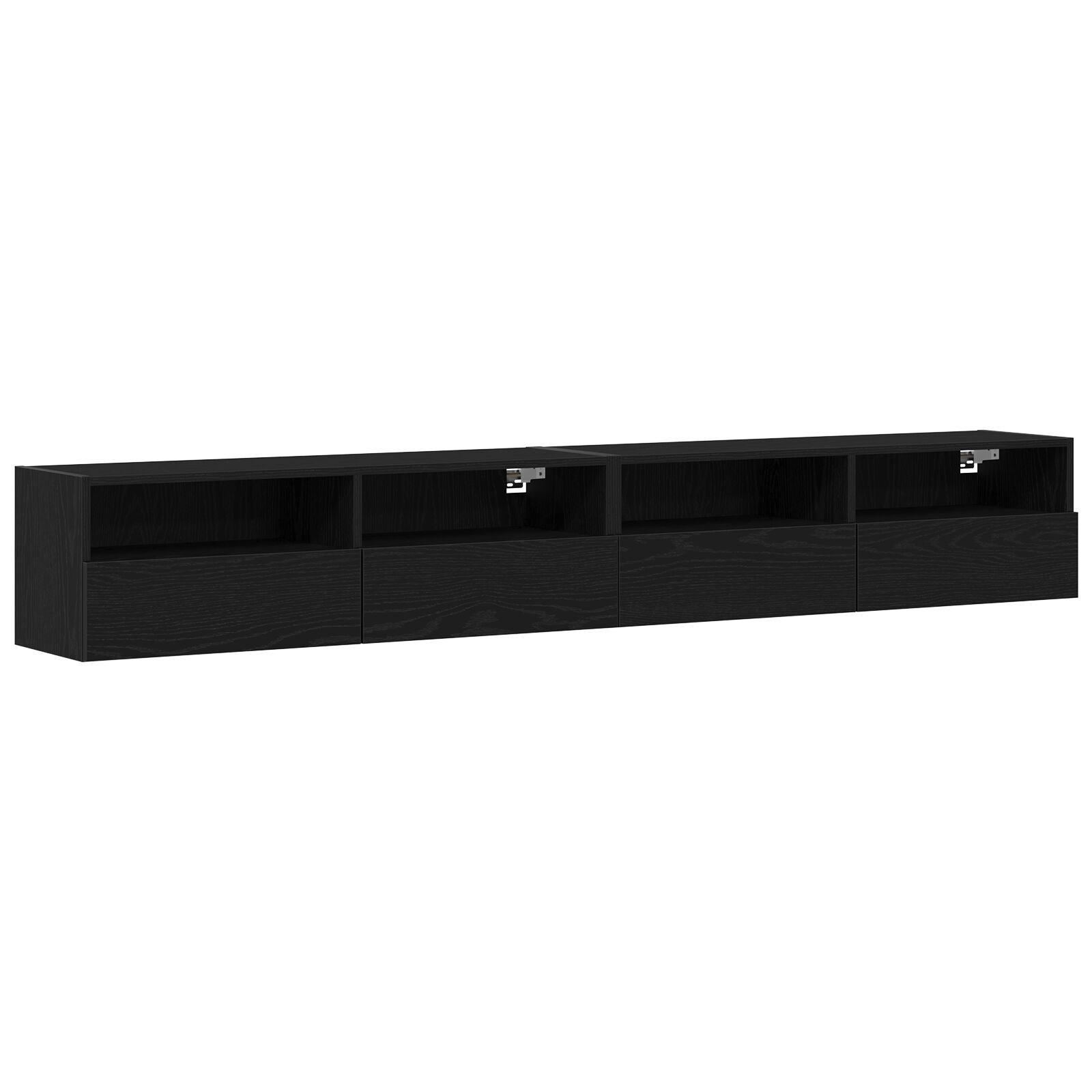 vidaXL Gabinetes de Pared para TV 2 pcs Negro Roble 100x30x30 cm Madera Elaborada