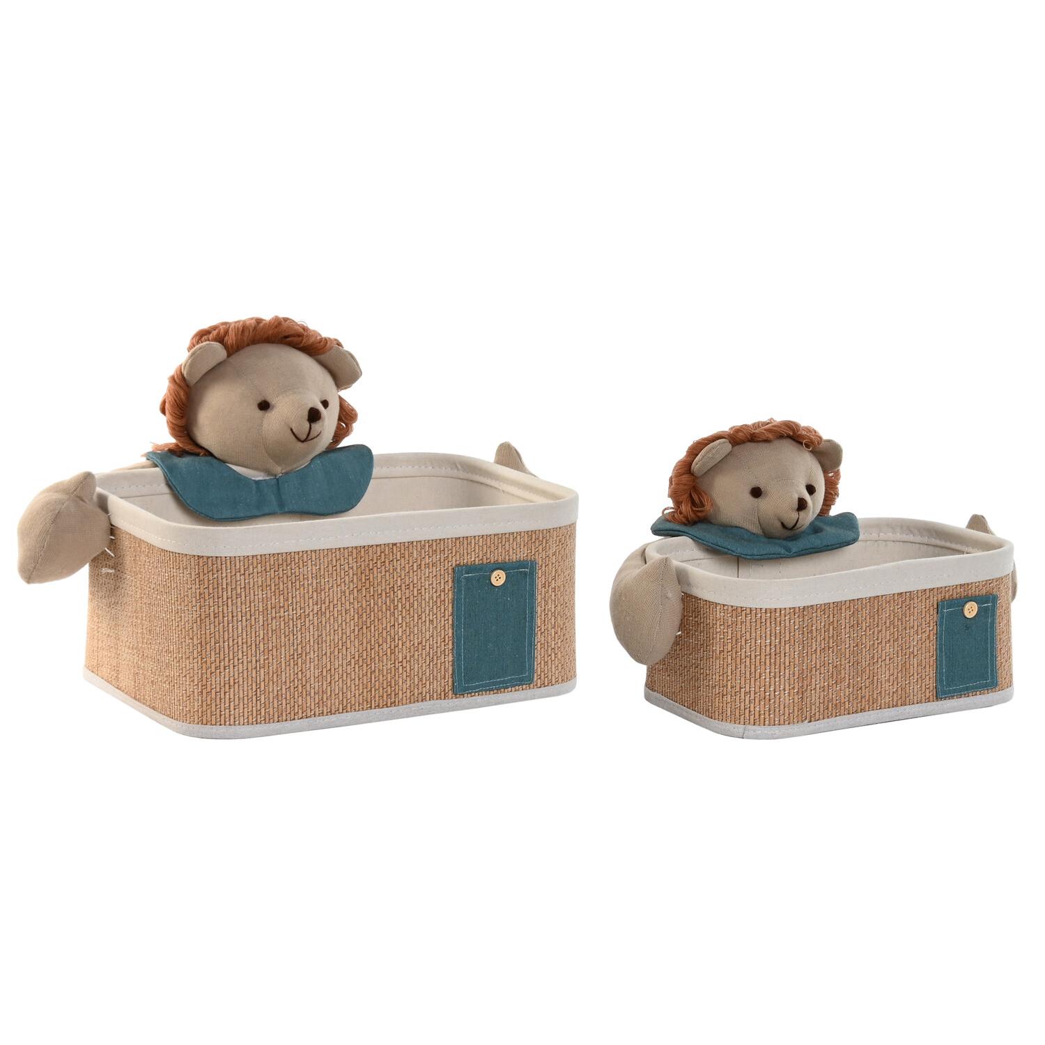 CESTA SET 2 FIBRA TRENZADA ALGODON 40X32X27 DC213246 - EL MEJOR COMPLEMENTO PARA TU HOGAR FIJALO