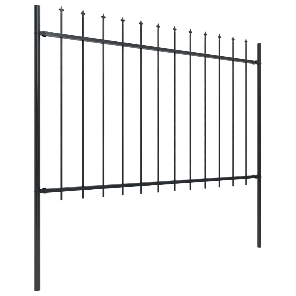Vidaxl Valla de Jardín con Puntas de Lanza Acero Negro 1.2m X 1.7m