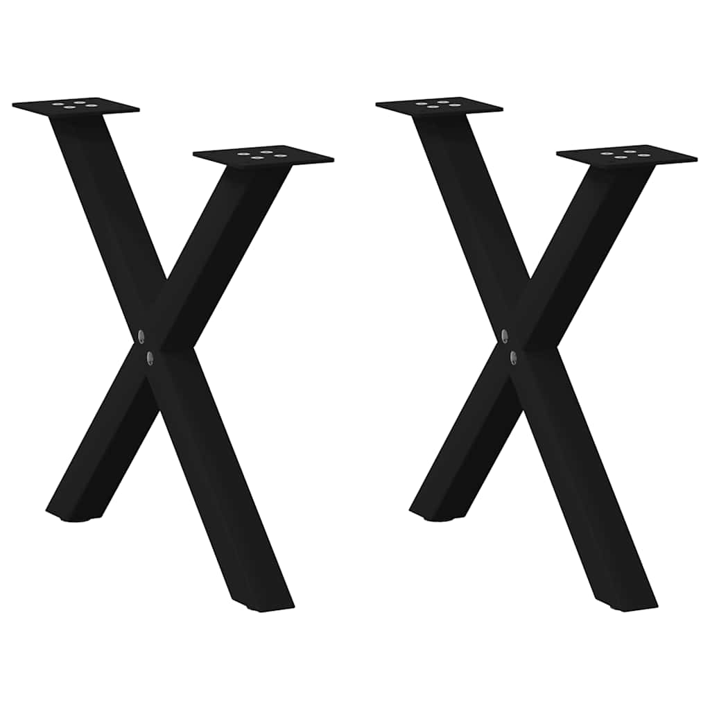 vidaXL Patas para mesa de centro en forma de X (2 unidades) 50 x (42-43) cm, acero