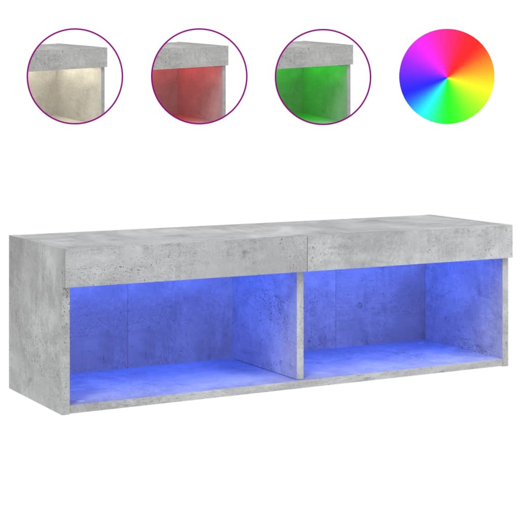 Vidaxl Mueble para TV con Luces LED 100x30x30 Cm Gris Hormigón