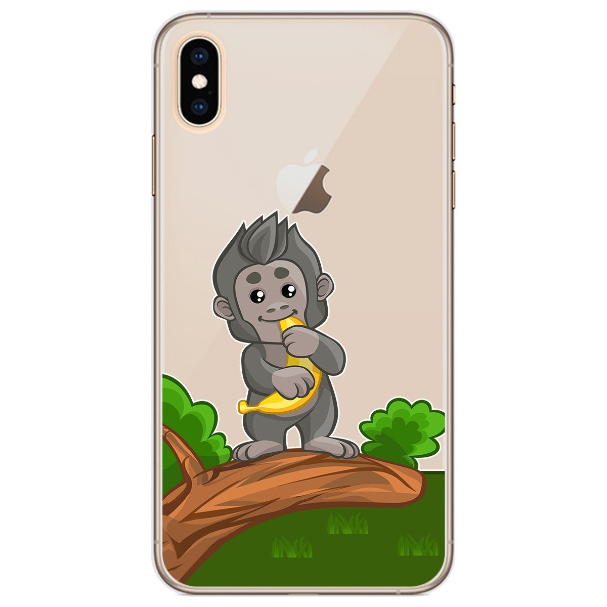 Tumundosmartphone Funda Gel Transparente para Iphone Xs Max diseño Mono Dibujos