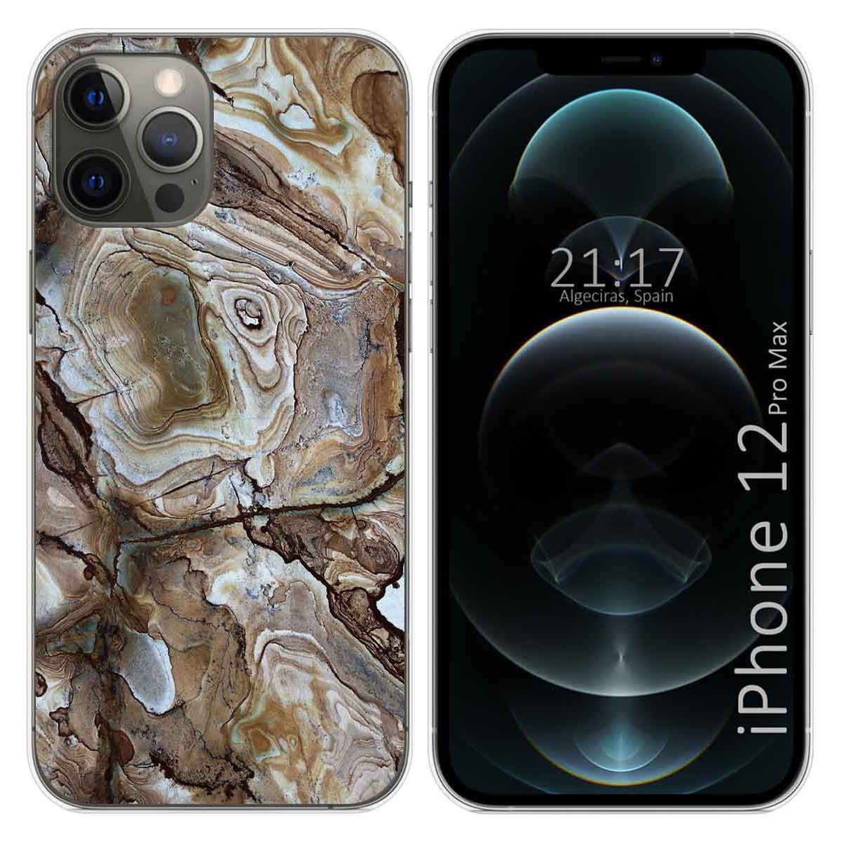 Tumundosmartphone Funda Gel Tpu para Iphone 12 Pro Max (6.7) diseño Mármol 14 Dibujos