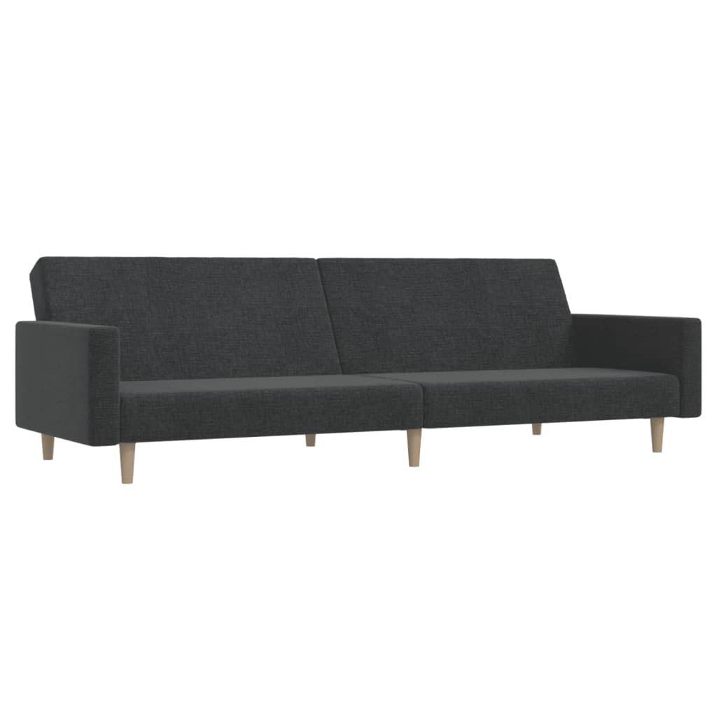 vidaXL Sofá cama de 2 plazas tela gris oscuro