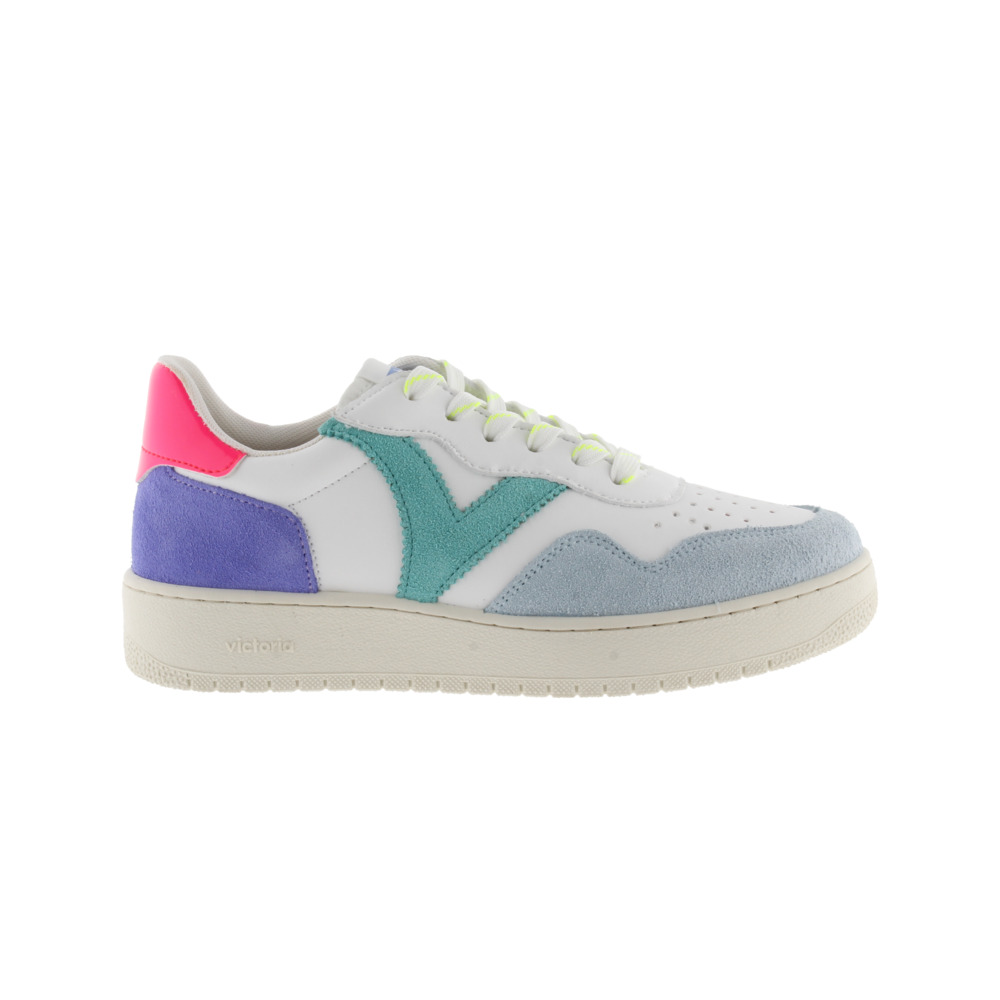 Victoria Madrid Zapatillas de efecto piel con piezas multicolor de serraje y puntera perforada 1258269