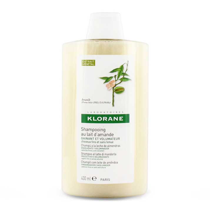 Champú Klorane Leche Almendras para Volumen Duradero y Suavidad Cabello 400ml