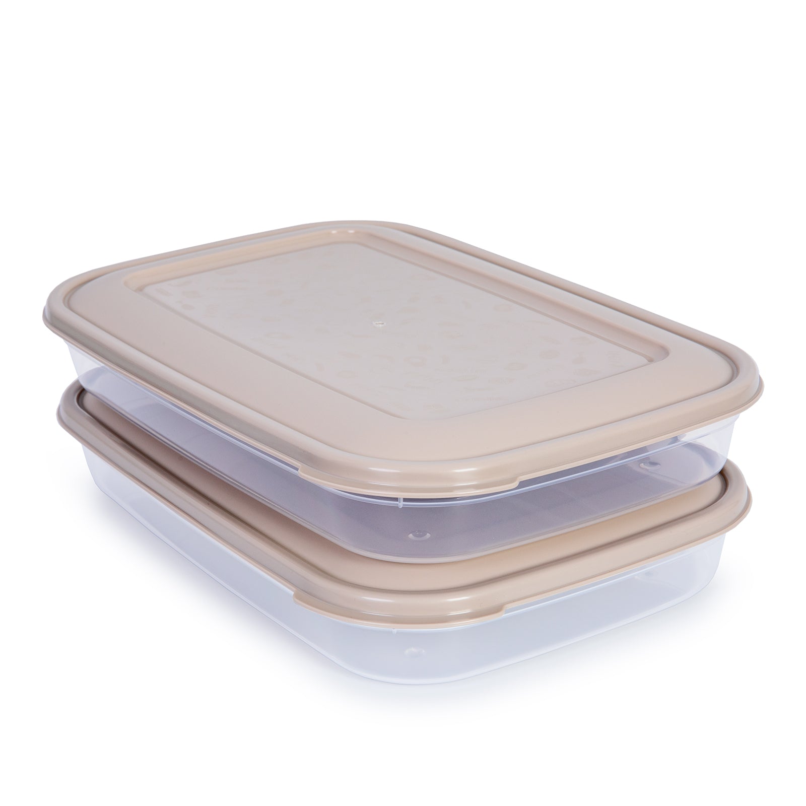 Plastic Forte - Juego de 2 Recipientes Porta Embutidos Vision 1.75L Marrón