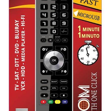 Superior Mando Universal Programable FREEDOM PC-USB 2:1 Negro para TV, DVD, Proyector, Soundbar y Media Center