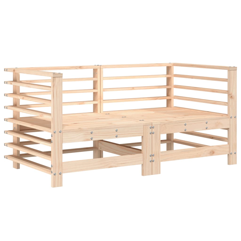 vidaXL Sofás de esquina de jardín 2 uds madera maciza de pino