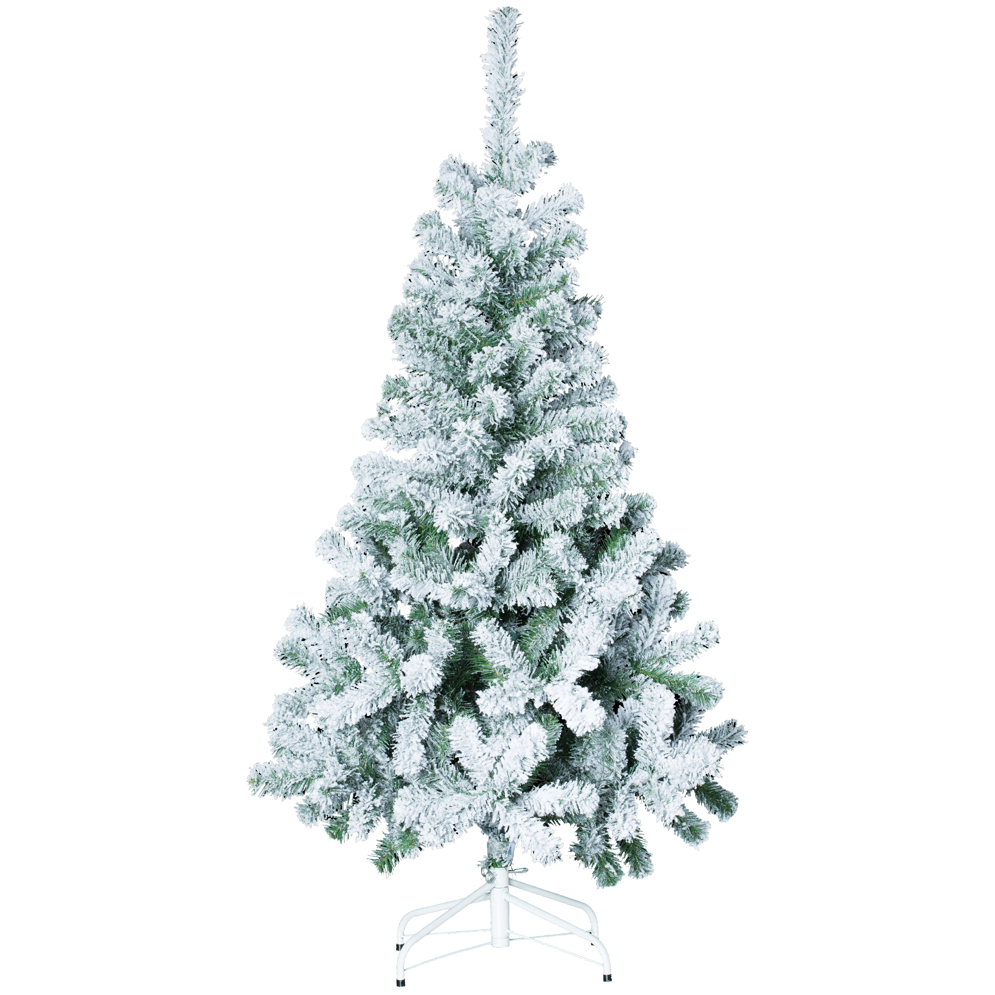 Árbol de Navidad blanco de PVC efecto nevado 150 cm, diseño elegante para decoración navideña en salón y hogar