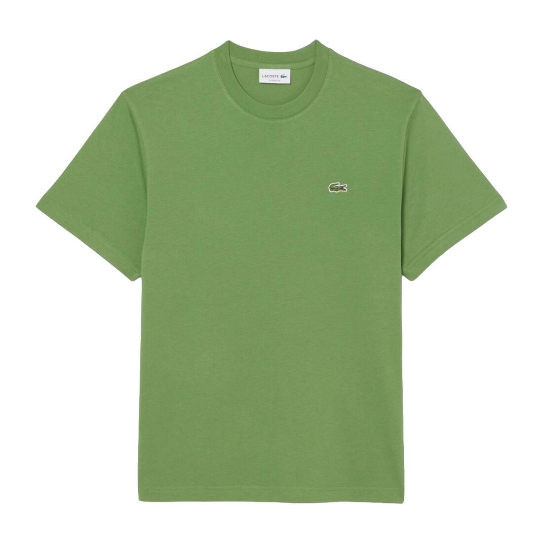 Camiseta Verde Lacoste de Corte Clásico Mache Vert de Punto de Algodón
