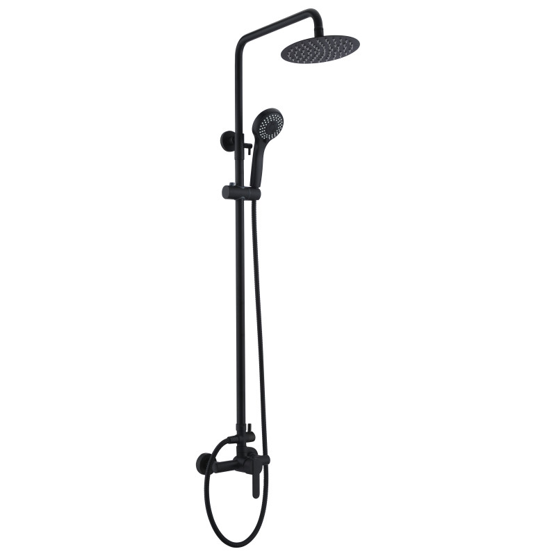 Imex Roma BDR001/NG barra de ducha monomando extensible acero inoxidable negro mate