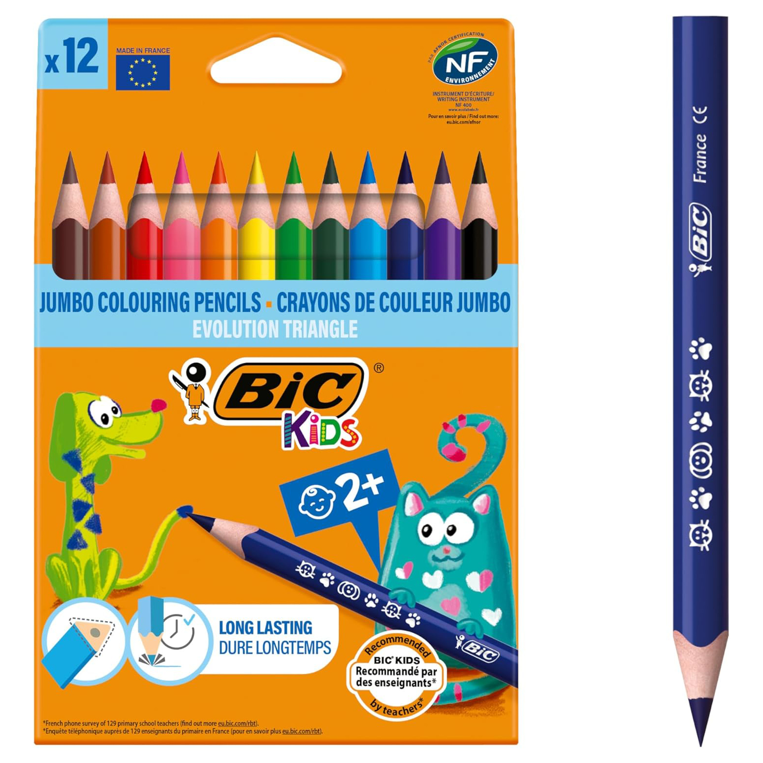BIC Kids Evolution Triangle ECOlutions Lápices de Colores Triangulares - 12 Colores