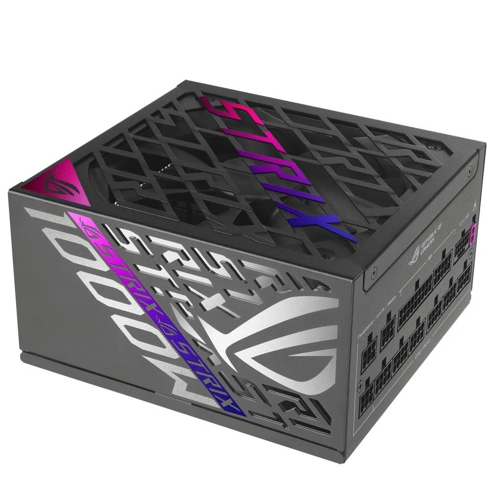 Asus - Fuente de alimentación ROG Strix-1000P-Gaming de 1000 W con certificación 80 PLUS Platinum, diseño modular y refrigeración semi-pasiva para PC gaming