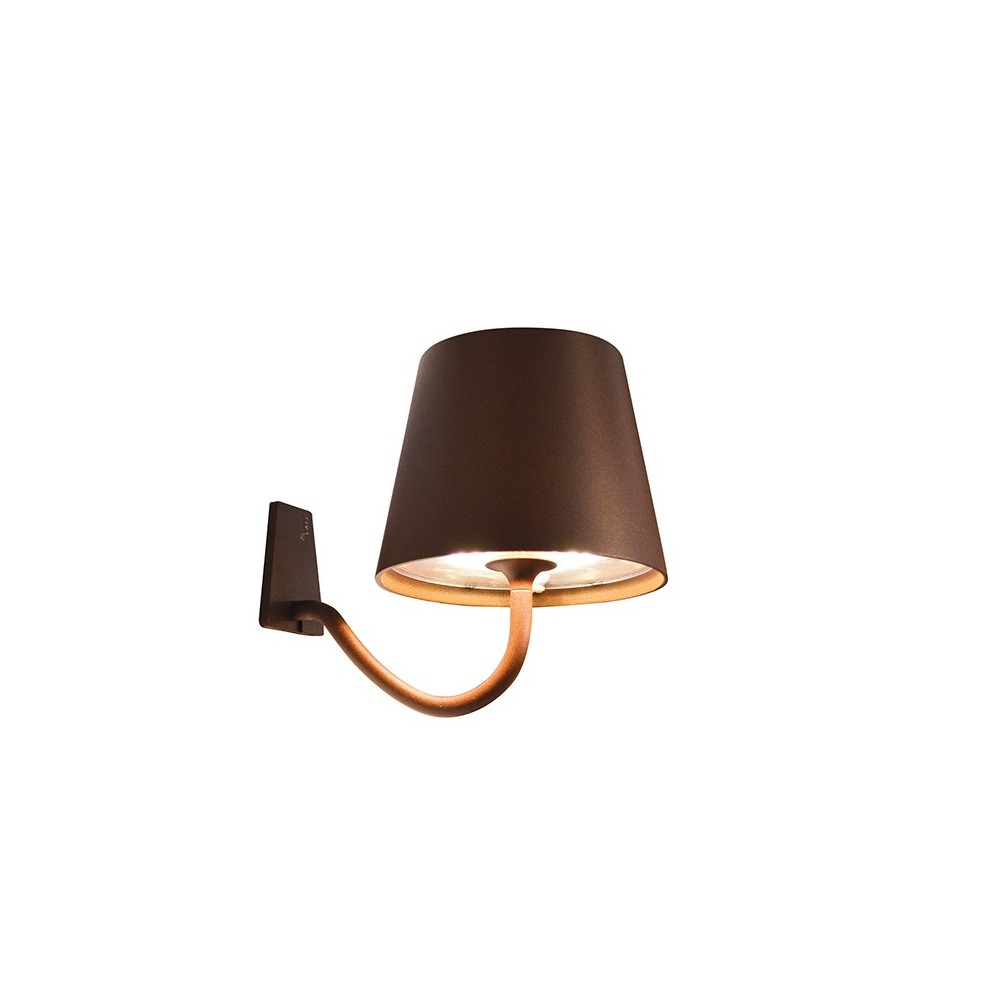 Lámpara de pared LED recargable y regulable Poldina Corten