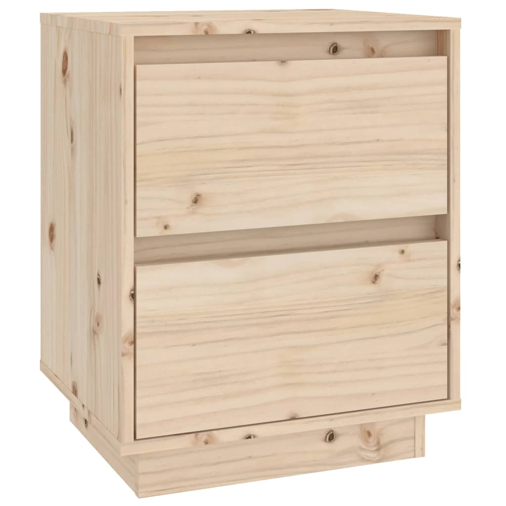 Vidaxl Mesita de Noche Madera Maciza de Pino 40x35x50 Cm Natural