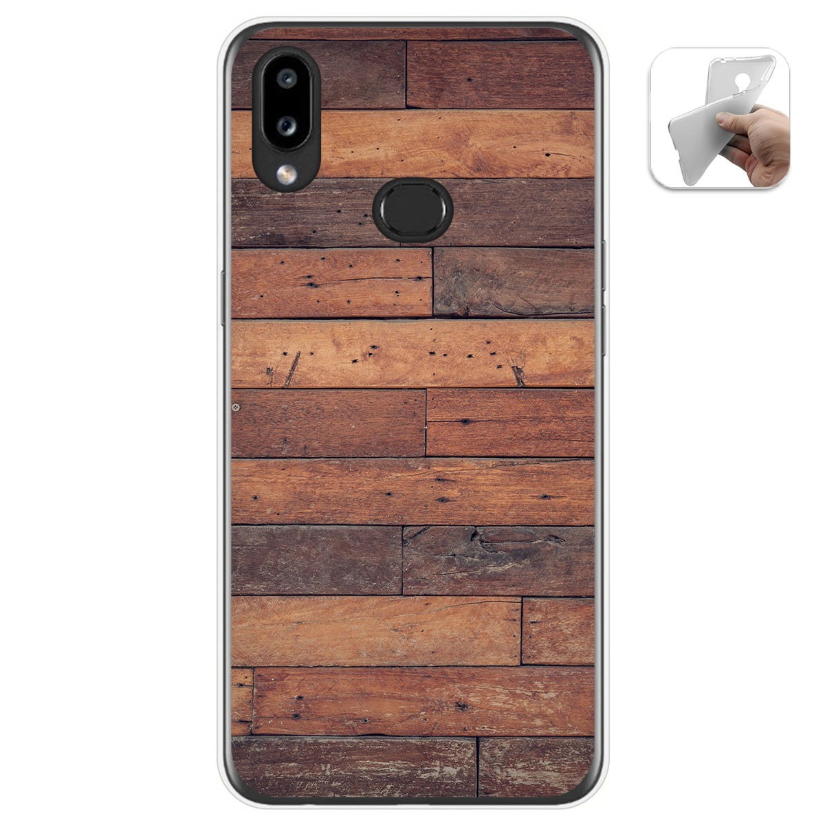 Tumundosmartphone Funda Gel Tpu para Samsung Galaxy A10s diseño Madera 03 Dibujos