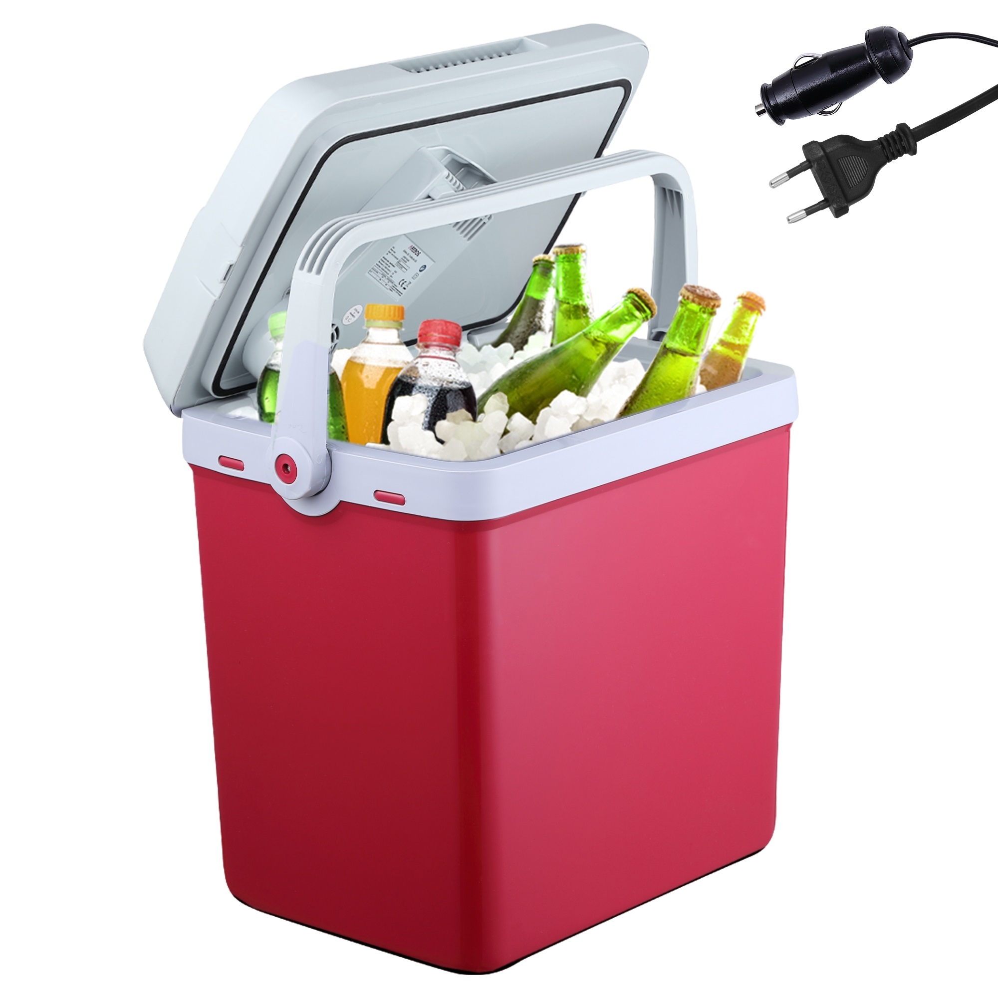 AREBOS Termoeléctricas coche caja fría mantener la caja caliente 12V 230V Rojo