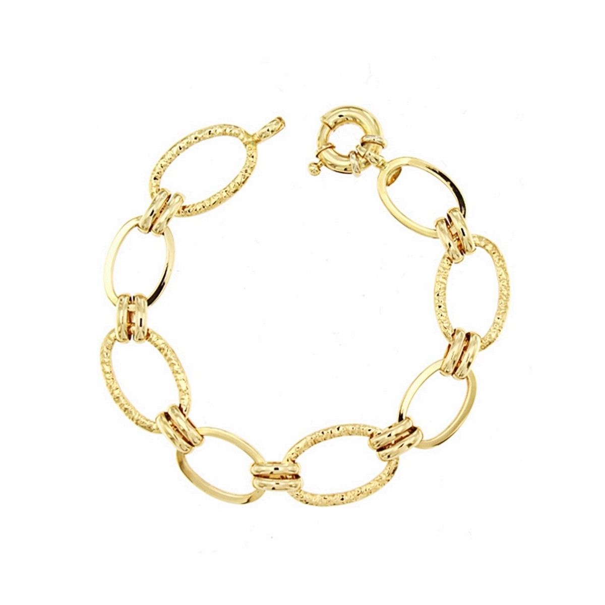 Pulsera oro 18k eslabones huecos 19cm.