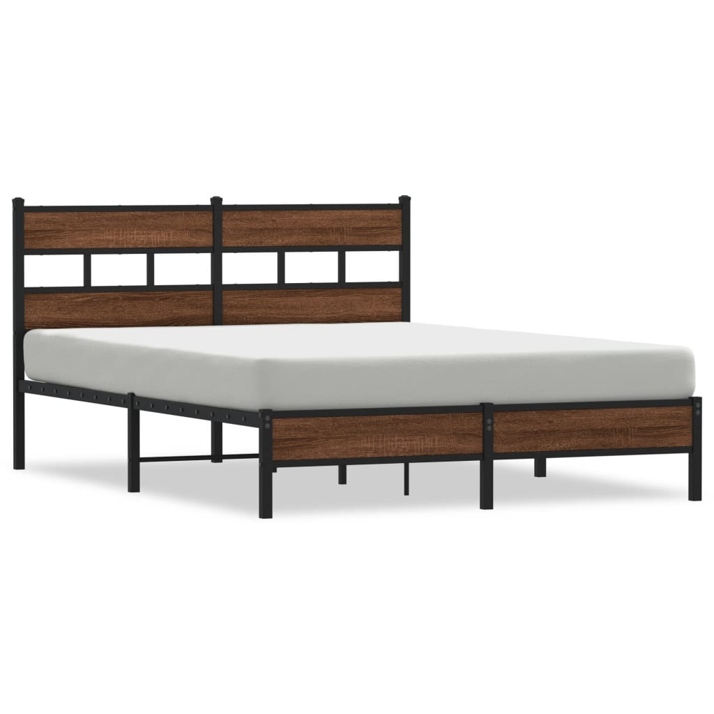 vidaXL Estructura de cama sin colchón madera marrón roble 160x200 cm