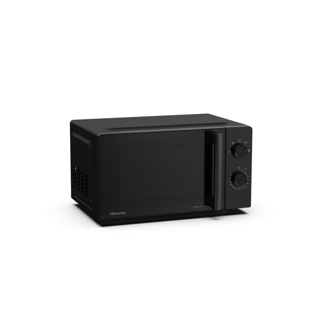 Hisense - Microondas H20MOBP1HI de 20 L y 700 W sin grill, tecnología Inverter Expert para calentamiento uniforme, revestimiento cerámico y función Eco, color negro