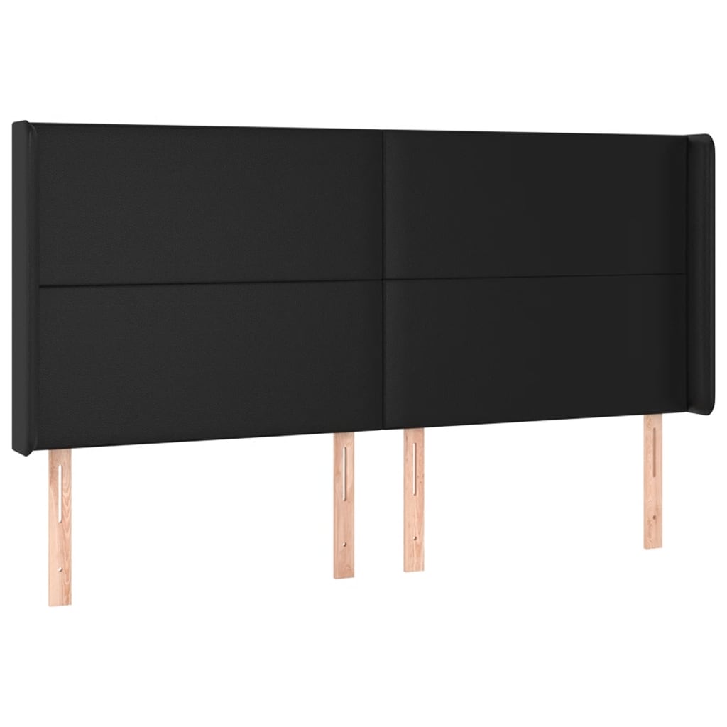 vidaXL Cabecero con LED cuero sintético negro 183x16x118/128 cm