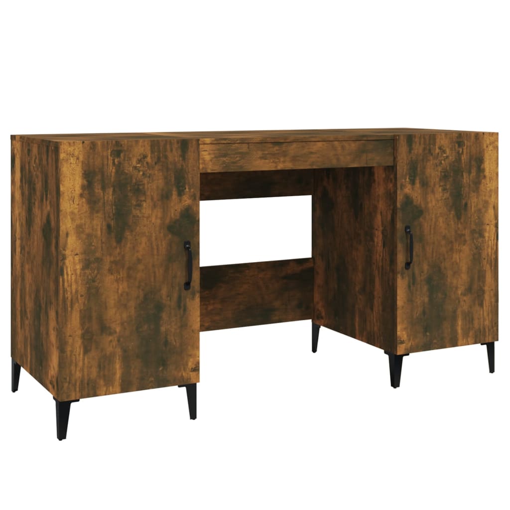 vidaXL Escritorio madera contrachapada roble ahumado 140x50x75 cm