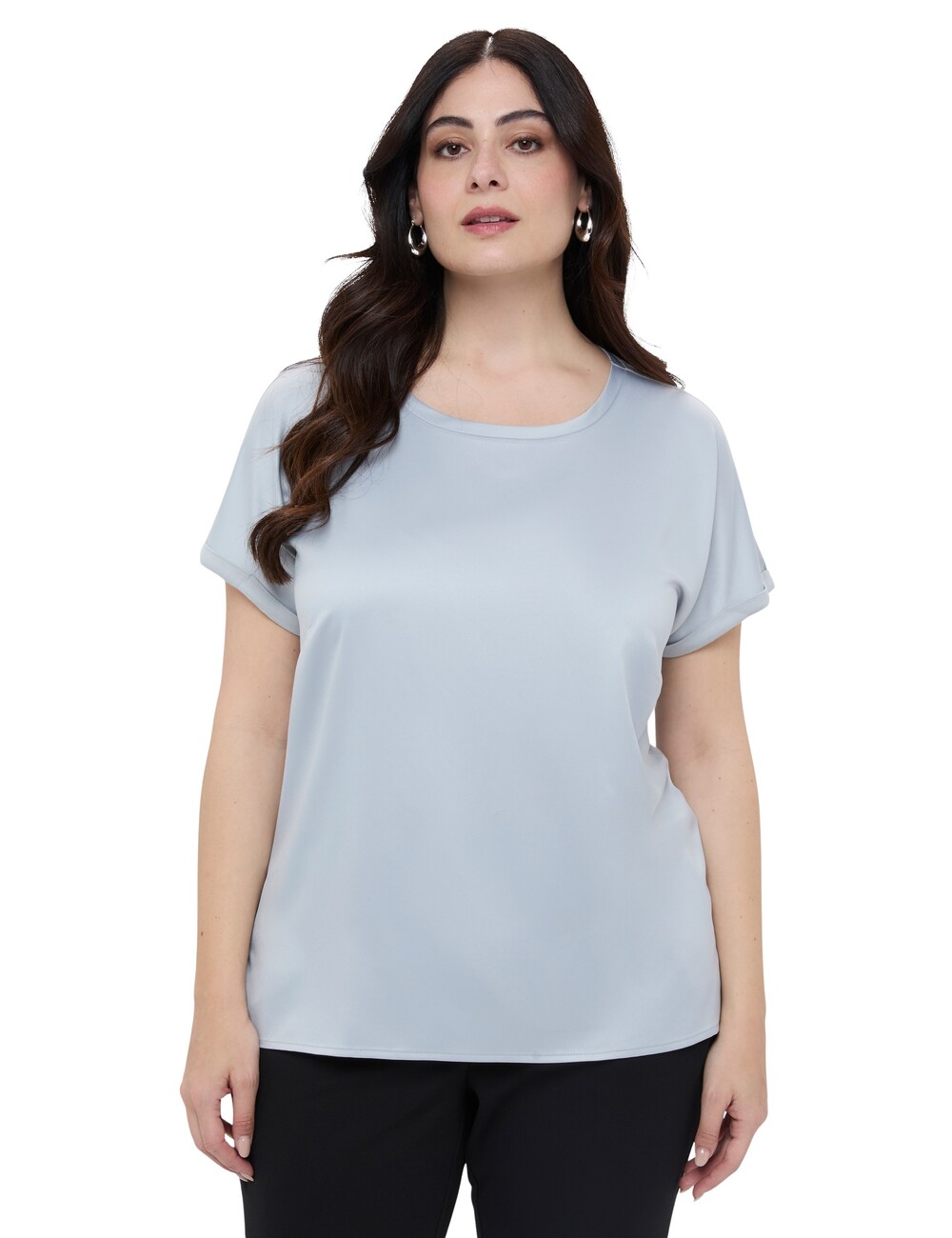 Fiorella Rubino - Camiseta bimaterial con cuello redondo