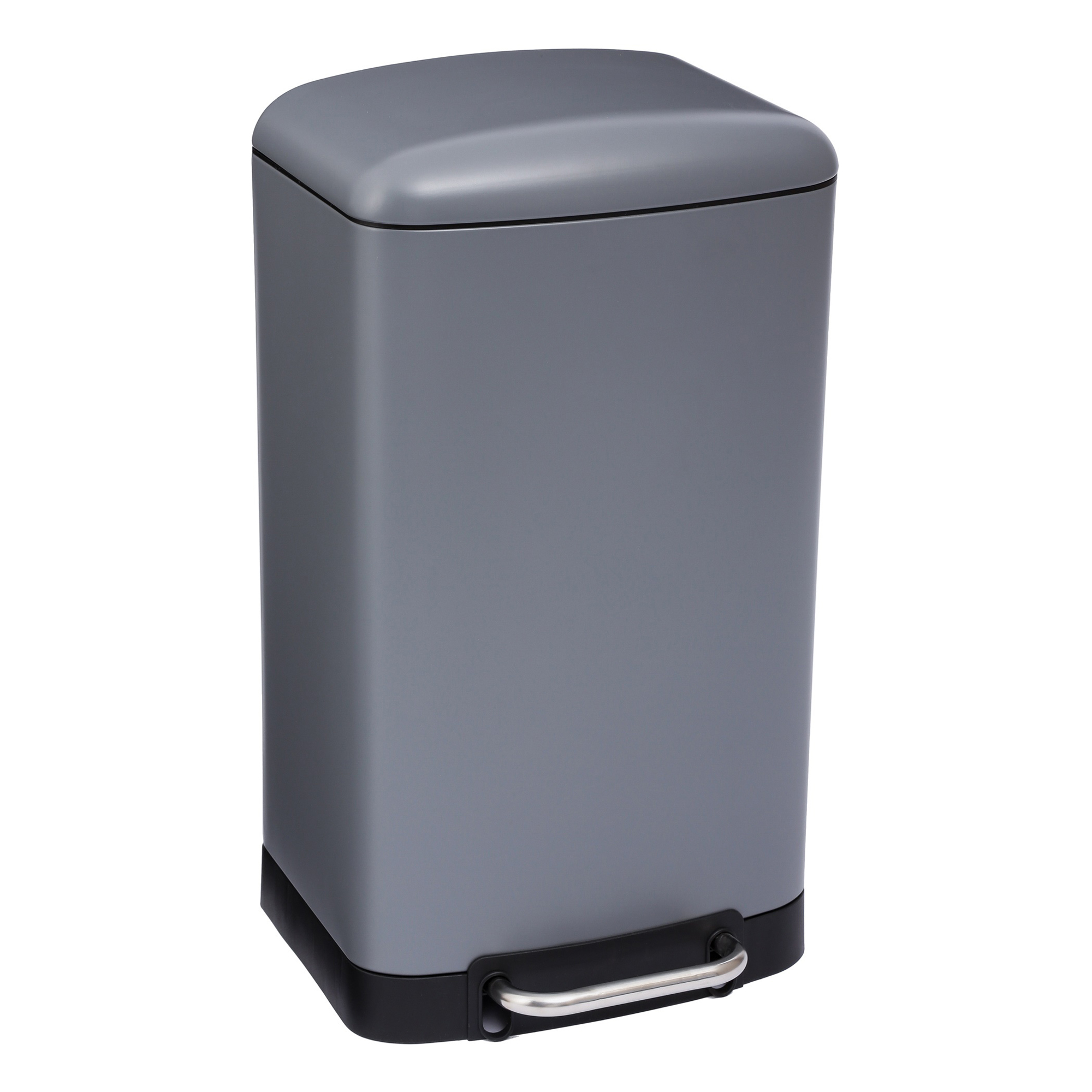 WELL HOME - Papelera / cubo de basura / contenedor de residuos con pedal Antracita 30L