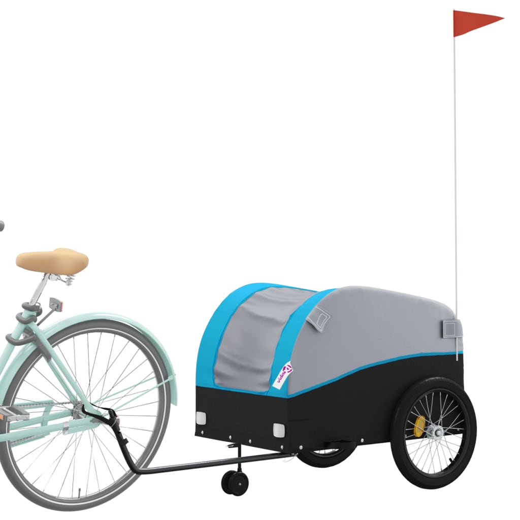 vidaXL Remolque para Bicicleta Carrito de Carga para Bici Hierro 45 kg Color Negro,  Amarillo,  Azul y mas