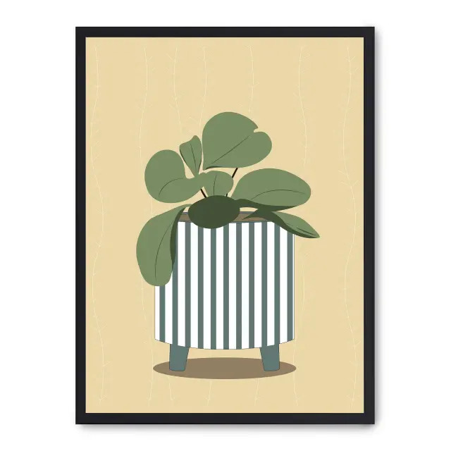 Cuadro plant plot ii 30x40cm, Póster impreso en papel de primera calidad de 180gr, montado sobre marco de madera MDF acabado en negro., Arte - Pinturas