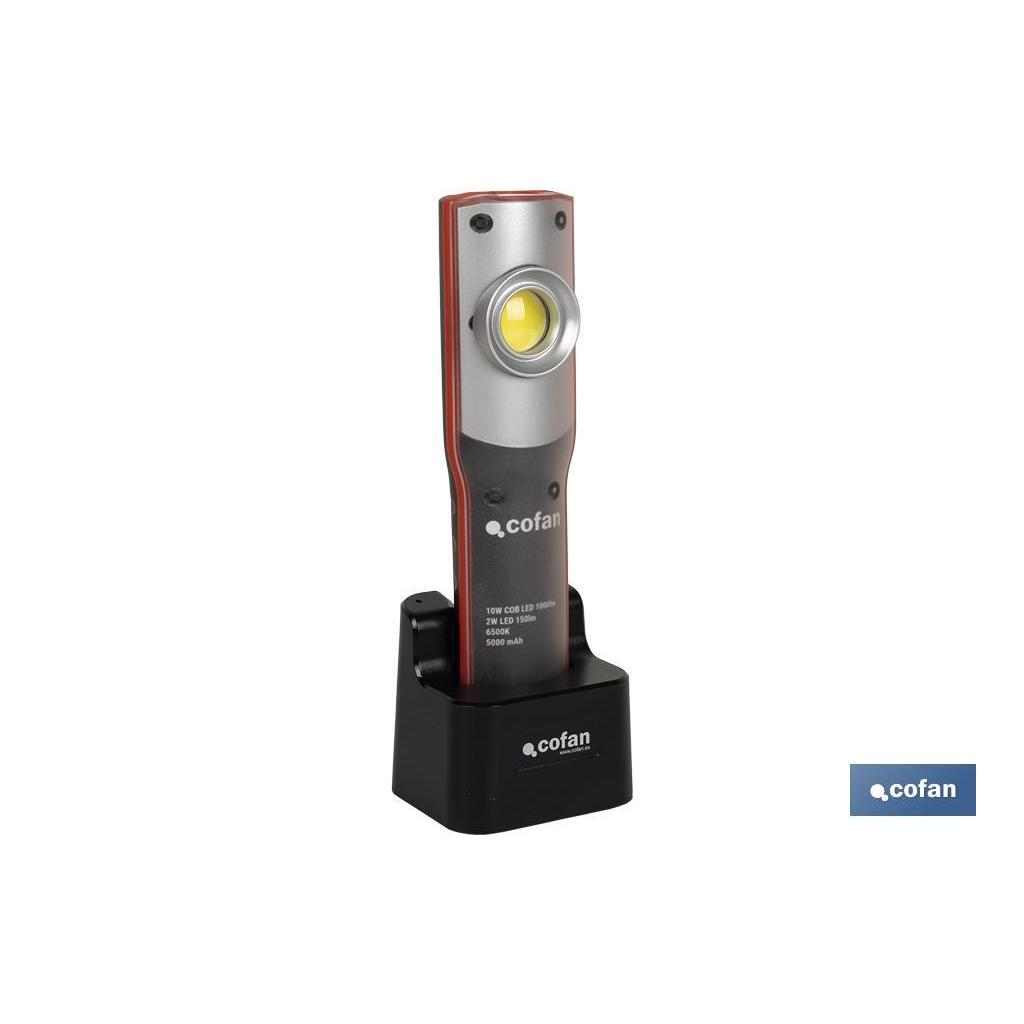 Cofan Linterna de Taller Recargable COB LED 1000lm