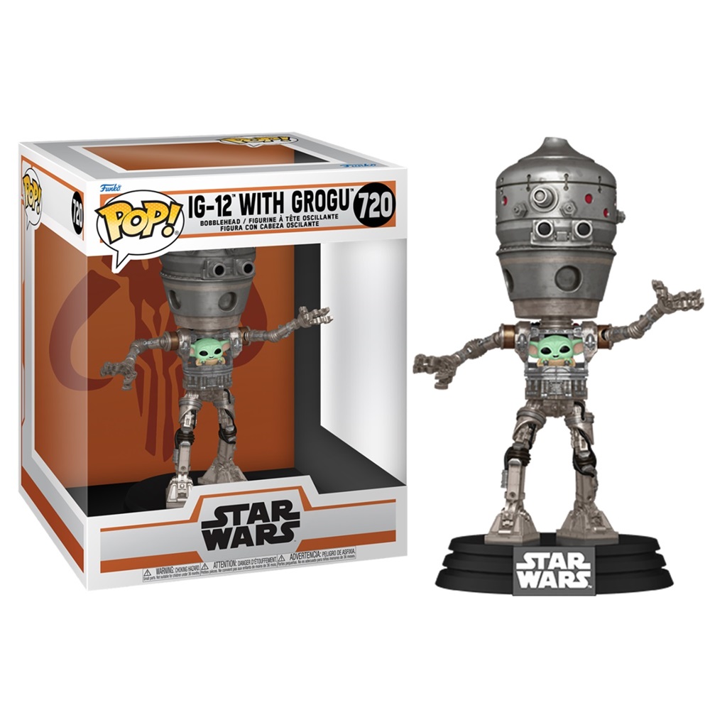 FUNKO POP! DELUXE: THE MANDALORIAN – GROGU CON IG-12, 80001, Nº720, TIENDA CON LICENCIA OFICIAL