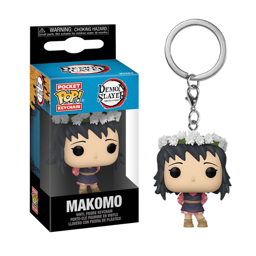 FUNKO POCKET POP! LLAVERO: DEMON SLAYER - MAKOMO CON CORONA DE FLORES, 72615, TIENDA CON LICENCIA OFICIAL