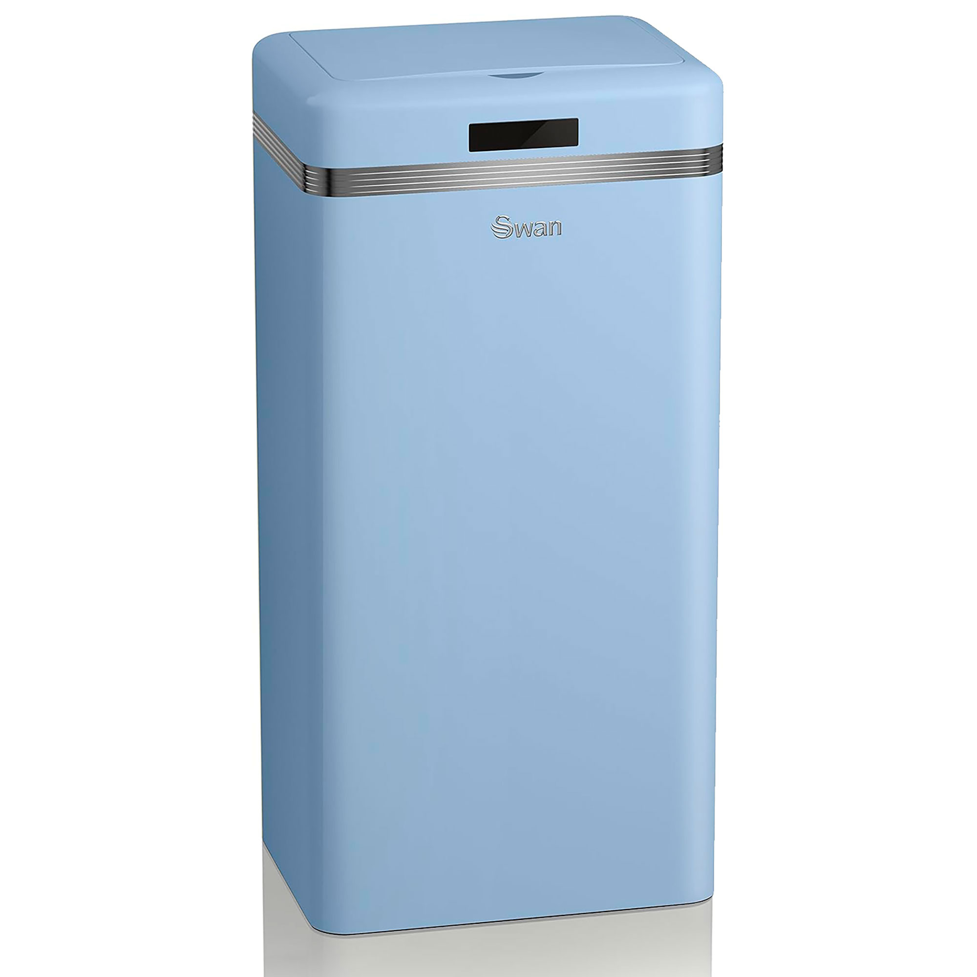 SWAN SWKA4500BLNEU Cubo Basura Cocina Sensor de Apertura Automática, Metálico, Capacidad 45 Litros, Diseño Vintage, , Azul