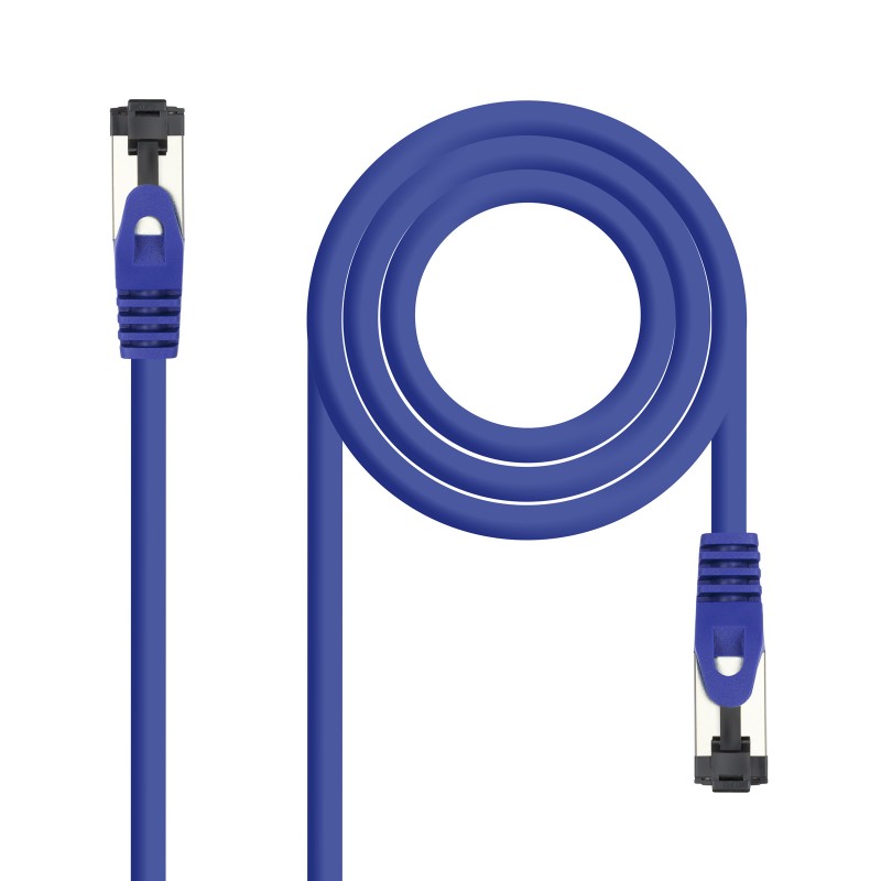 Nanocable - Cable de Red Latiguillo Cat.8.1 2GHz LSZH SSTP AWG26, Azul, 0,5 m 10.20.2000-BL