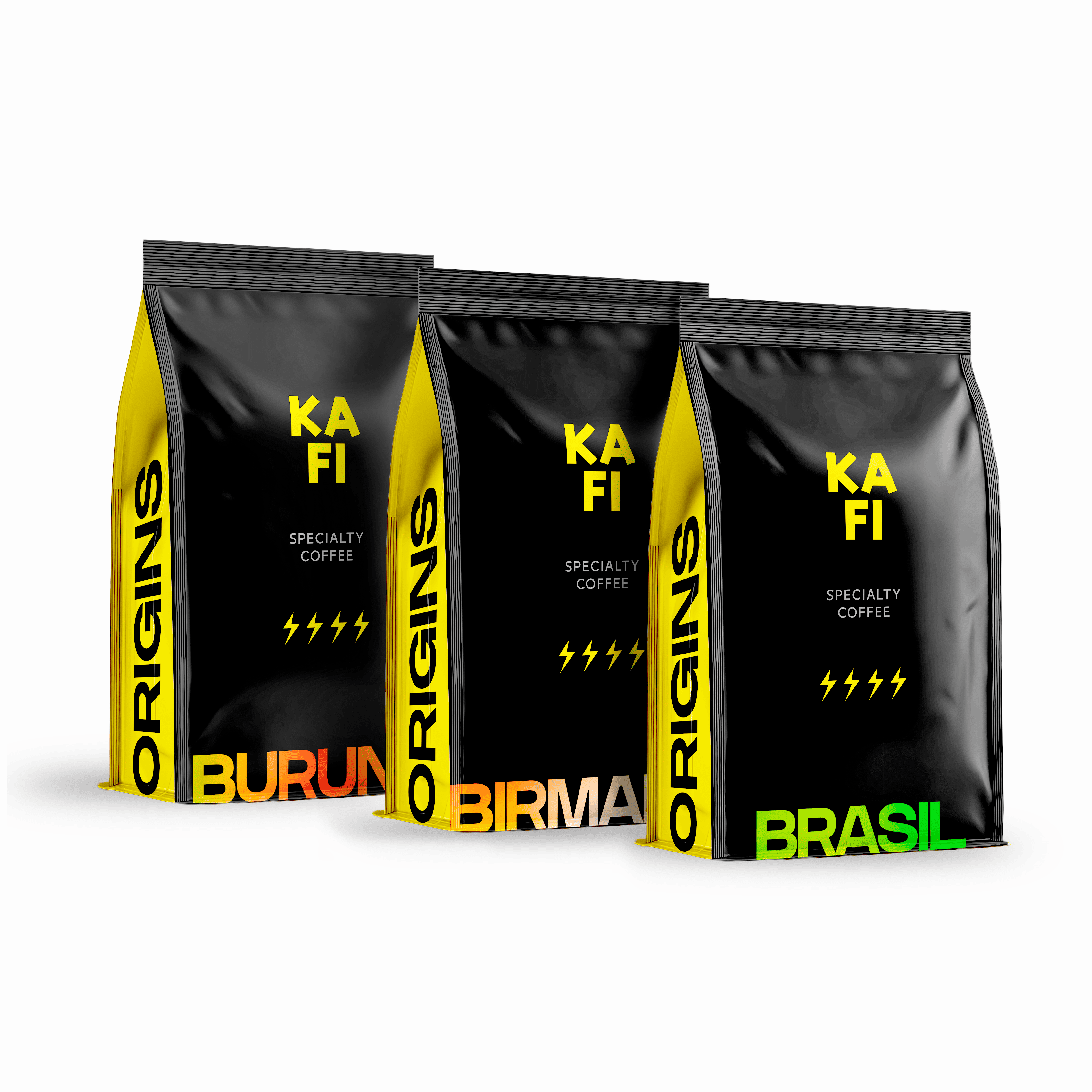Pack Café en grano Kafi- 100% Arábica en grano –  Pack  – especialidad, tostado semanal- Burundi/ Birmania/ Brasil
